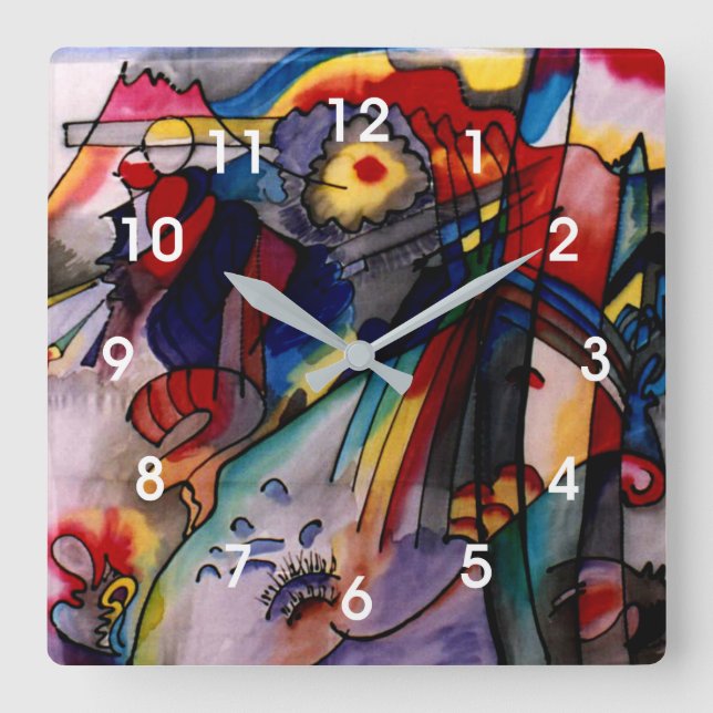 Kandinsky - 293 quadratische wanduhr (Vorderseite)