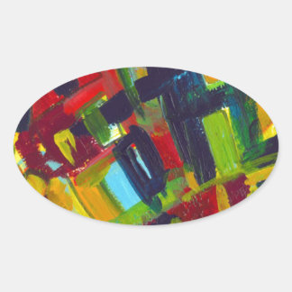 Kandinsky 304 Abstrakte Kunstwerke Ovaler Aufkleber