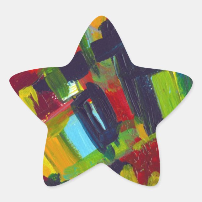 Kandinsky 304 Abstrakte Kunstwerke Stern-Aufkleber (Vorderseite)