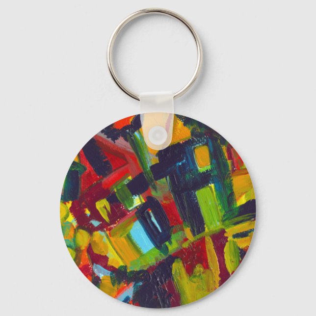 Kandinsky '304' Abstrakte Malerei Schlüsselanhänger (Vorderseite)