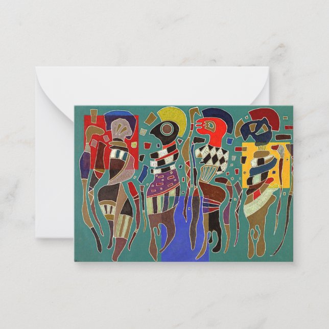 Kandinsky - 4 Zahlen auf 3 Plätzen Mitteilungskarte (Vorderseite)