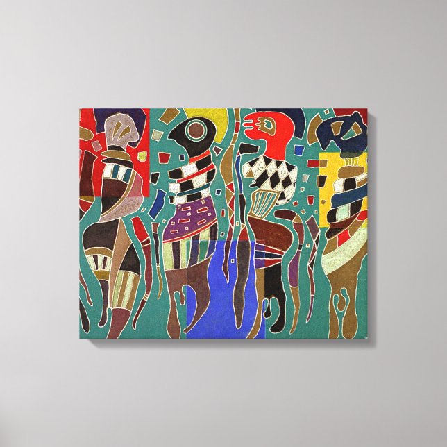Kandinsky - 4 Zahlen auf 3 Quadraten, Leinwanddruck (Vorderseite)
