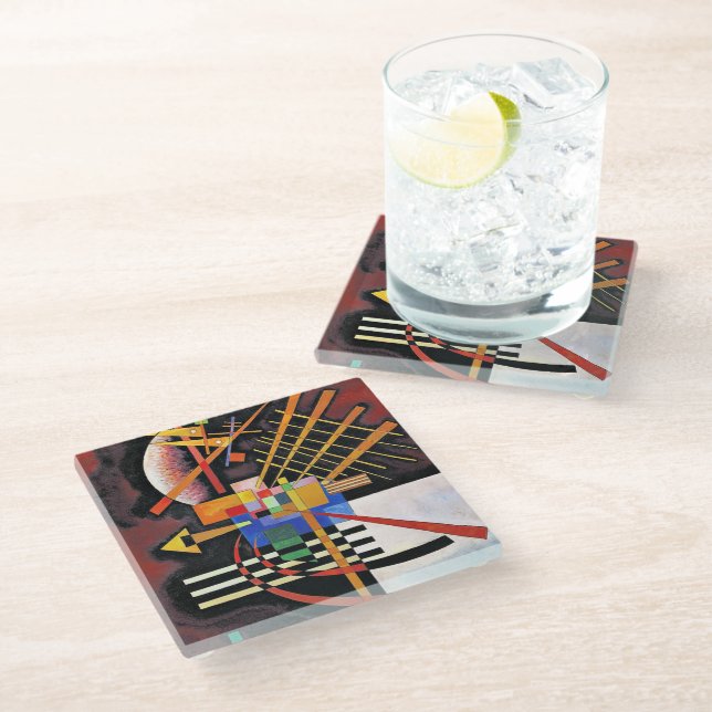 Kandinsky - Above and Left, Glasuntersetzer (Schrägansicht)