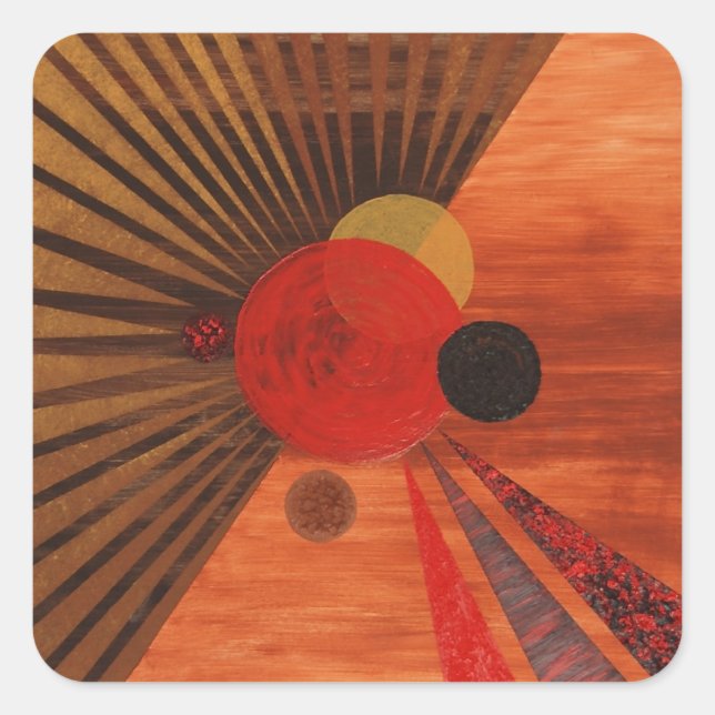 Kandinsky Abstrakt Art Quadratischer Aufkleber (Vorderseite)