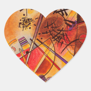 Kandinsky Abstrakt Artwork Herz-Aufkleber