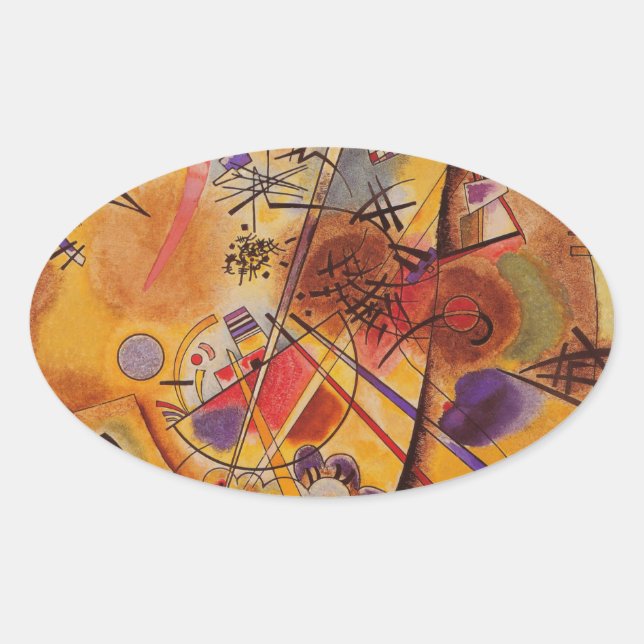 Kandinsky Abstrakt Artwork Ovaler Aufkleber (Vorderseite)