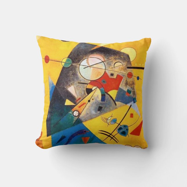 Kandinsky Abstrakt Blue Red Yellow Kissen (Vorderseite)