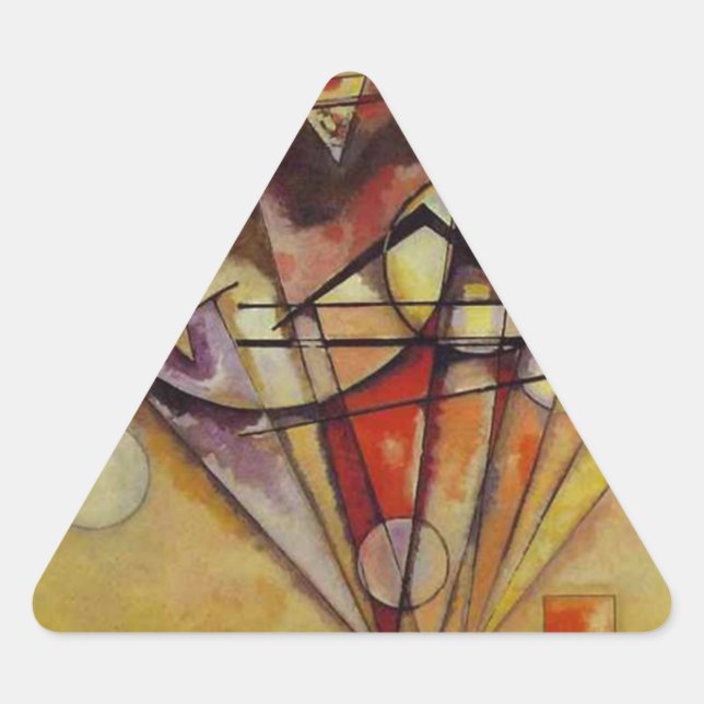 Kandinsky Abstrakt Circles Dreieckiger Aufkleber (Vorderseite)