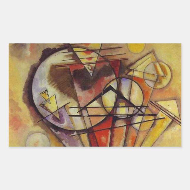 Kandinsky Abstrakt Circles Rechteckiger Aufkleber (Vorderseite)