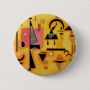 Kandinsky Abstrakte entscheidende rosa geometrisch Button