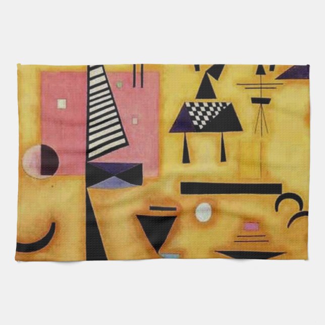 Kandinsky Abstrakte entscheidende rosa geometrisch Handtuch (Horizontal)