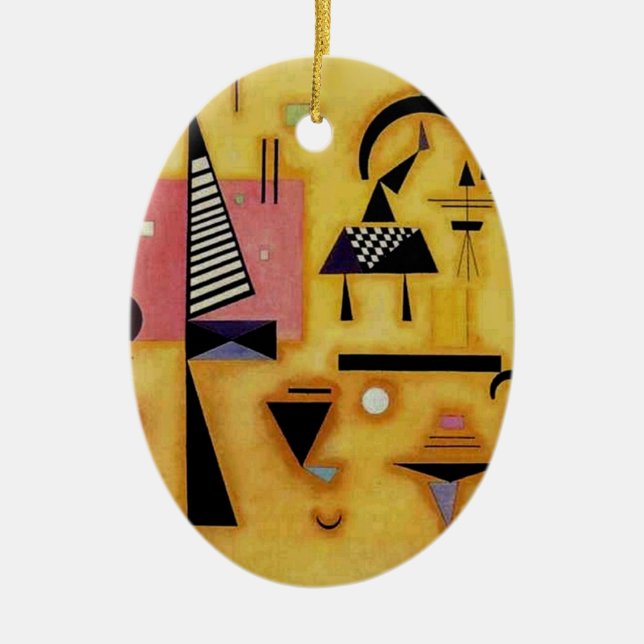 Kandinsky Abstrakte entscheidende rosa geometrisch Keramik Ornament (Vorne)