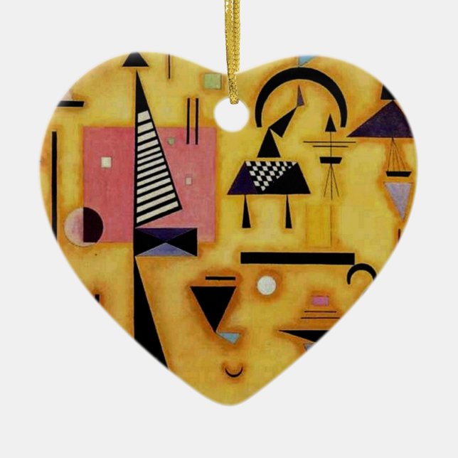 Kandinsky Abstrakte entscheidende rosa geometrisch Keramik Ornament (Vorne)