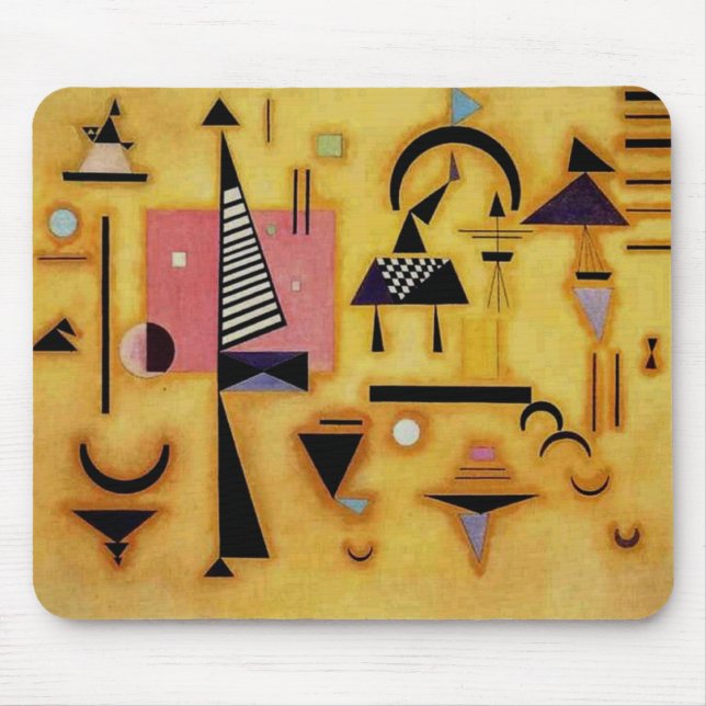 Kandinsky Abstrakte entscheidende rosa geometrisch Mousepad (Vorne)