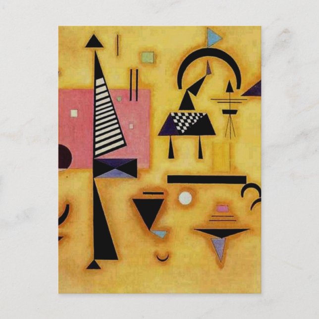 Kandinsky Abstrakte entscheidende rosa geometrisch Postkarte (Vorderseite)