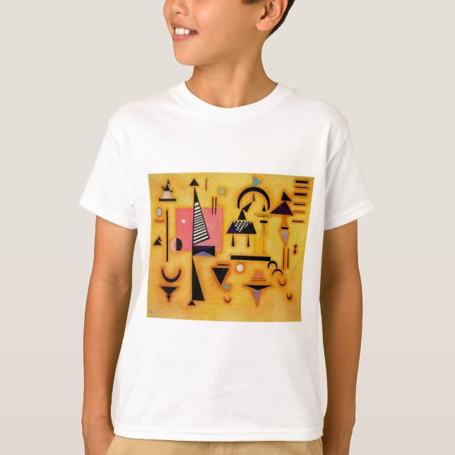 Kandinsky Abstrakte entscheidende rosa geometrisch T-Shirt (Vorderseite)
