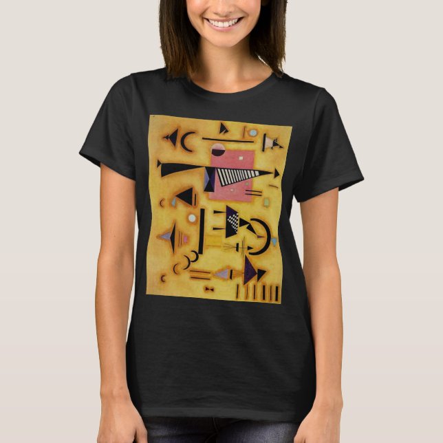Kandinsky Abstrakte entscheidende rosa geometrisch T-Shirt (Vorderseite)