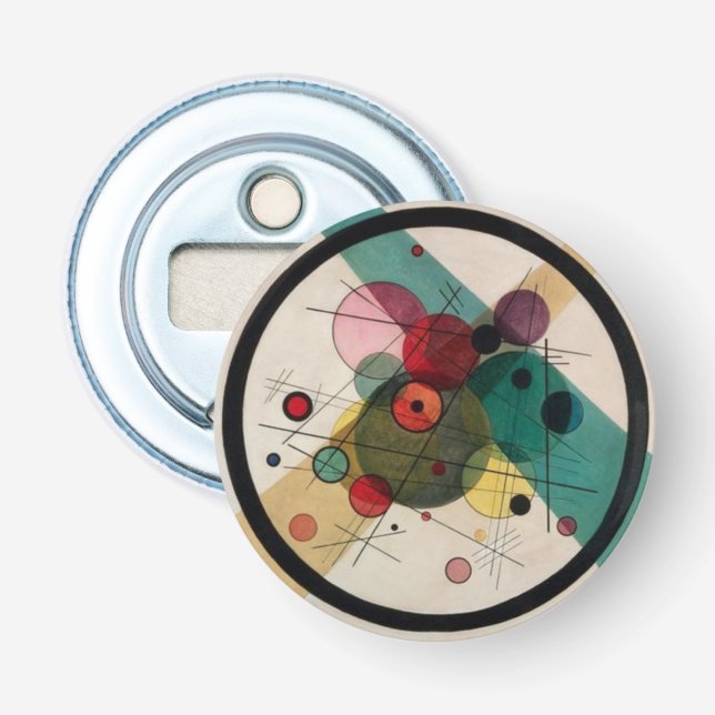 Kandinsky-Abstrakte Kreise in einem Kreis Flaschenöffner (Vorderseite)