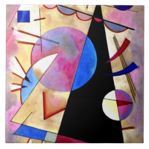 Kandinsky - Abstrakte kubistische Pinks und Blues Fliese