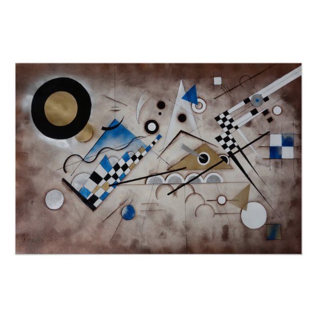 Kandinsky abstrakte Malerei Mitte des Jahrhunderts Poster (Vorderseite)