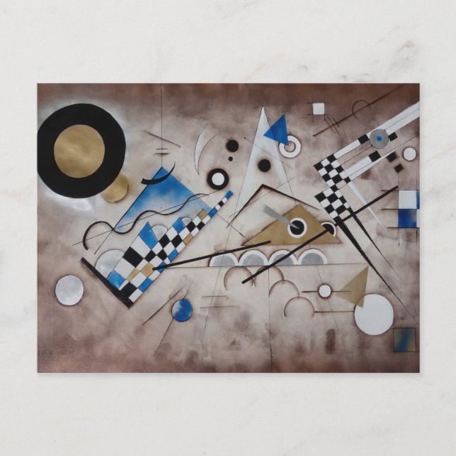 Kandinsky abstrakte Malerei Mitte des Jahrhunderts Postkarte (Vorderseite)