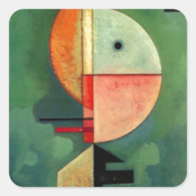 Kandinsky Abstraktes Aufzeichnen Quadratischer Aufkleber (Vorderseite)
