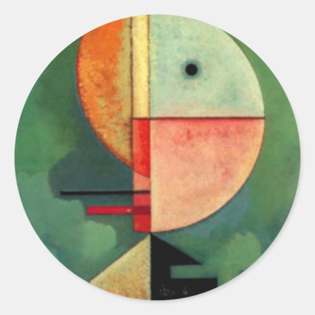Kandinsky Abstraktes Aufzeichnen Runder Aufkleber (Vorderseite)
