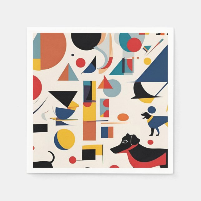 Kandinsky art & Dog lover / Serviette (Vorderseite)