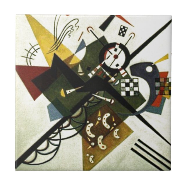 Kandinsky auf Weiß II Fliese (Vorderseite)