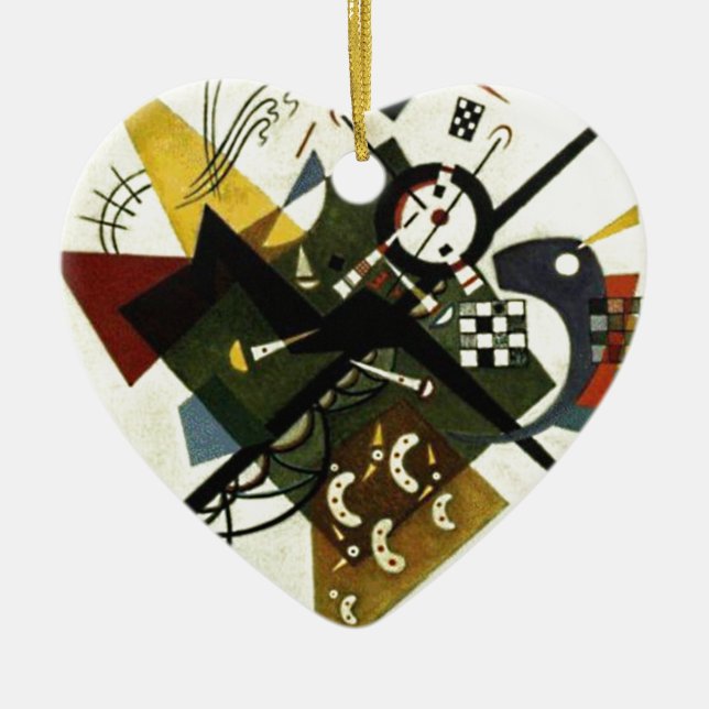Kandinsky auf Weiß II Keramik Ornament (Vorne)