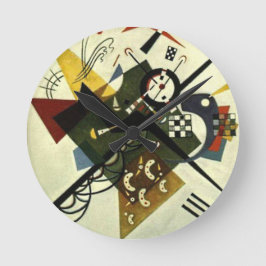 Kandinsky auf Weiß II Runde Wanduhr