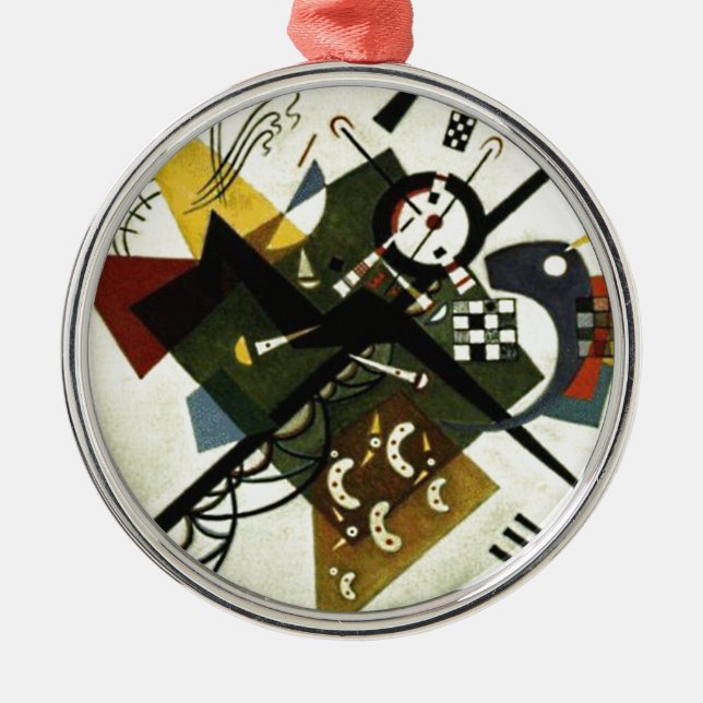 Kandinsky auf Weiß II Silbernes Ornament (Vorne)