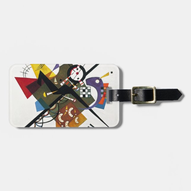 Kandinsky auf zwei Abstrakten weißen Gemälden Gepäckanhänger (Vorderseite horizontal)