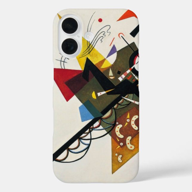 Kandinsky auf zwei Abstrakten weißen Gemälden iPhone 16 Hülle (Rückseite)