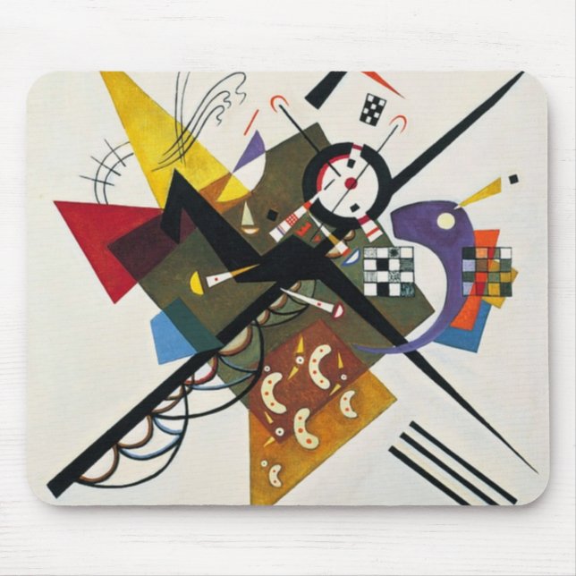Kandinsky auf zwei Abstrakten weißen Gemälden Mousepad (Vorne)