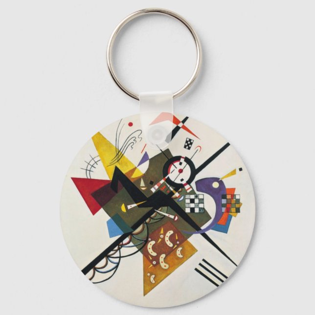 Kandinsky auf zwei Abstrakten weißen Gemälden Schlüsselanhänger (Vorderseite)