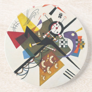 Kandinsky auf zwei Abstrakten weißen Gemälden Untersetzer