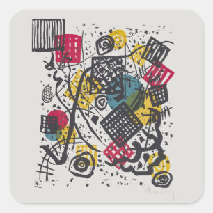 Kandinsky Bauhaus Abstrakte Geometrische Farbige K Quadratischer Aufkleber