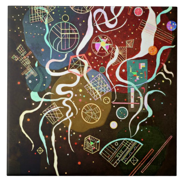 Kandinsky, Bewegung I, Keramik Tile Fliese (Vorderseite)