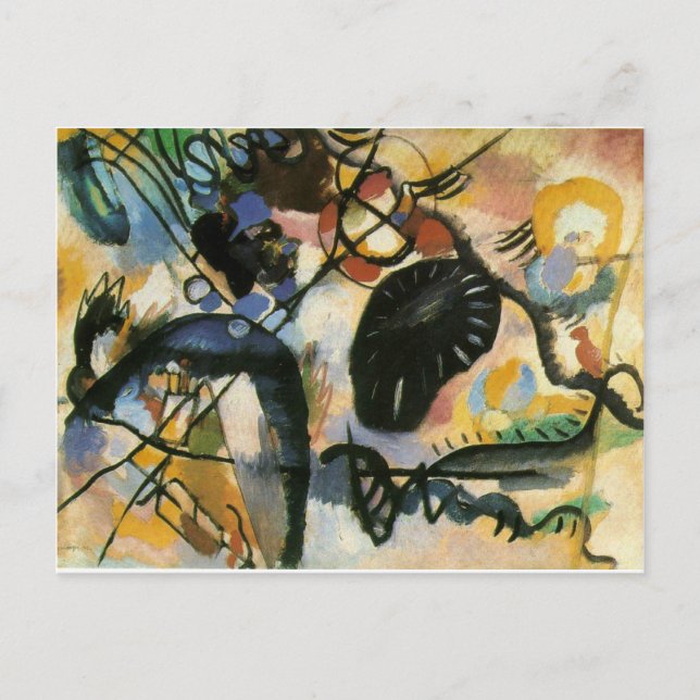 Kandinsky Black Spot Abstrakt Artwork Postkarte (Vorderseite)