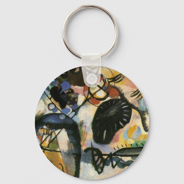 Kandinsky Black Spot Abstrakt Artwork Schlüsselanhänger (Vorderseite)