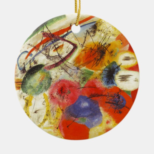 Kandinsky Black Strokes Abstrakte Malerei Keramik Ornament (Vorne)
