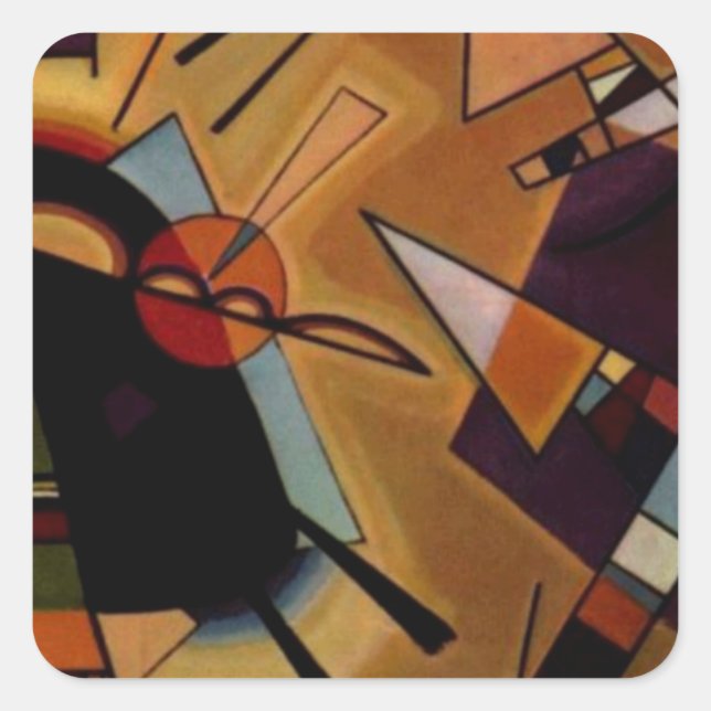 Kandinsky Black Violet Quadratischer Aufkleber (Vorderseite)