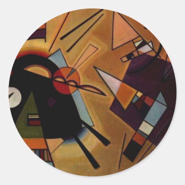 Kandinsky Black Violet Runder Aufkleber (Vorderseite)