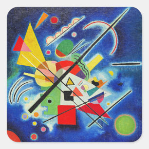 Kandinsky - Blaue Malerei Quadratischer Aufkleber