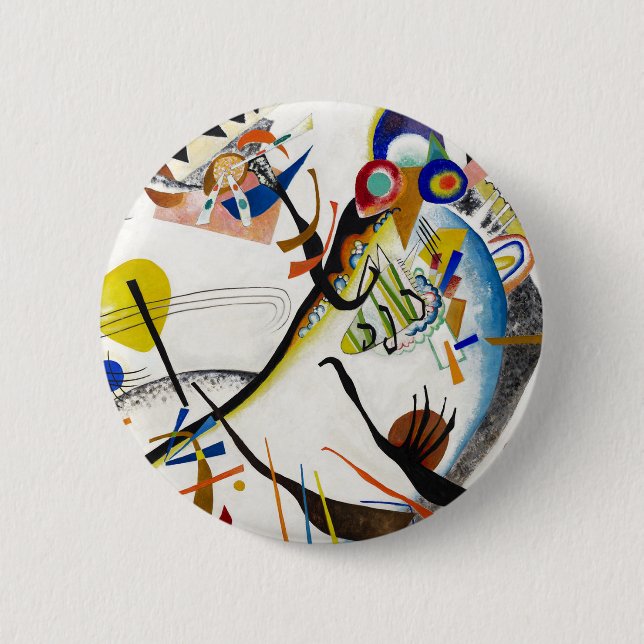Kandinsky blauer Segment-Knopf Button (Vorderseite)