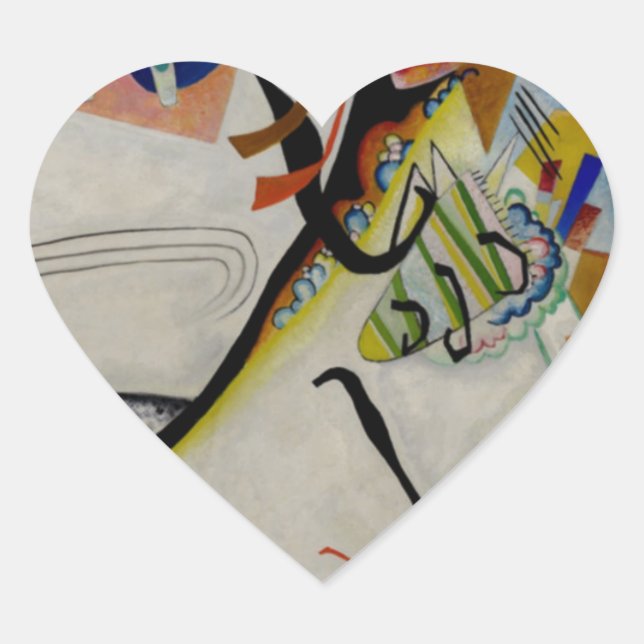 Kandinsky Blue Segment Herz-Aufkleber (Vorderseite)