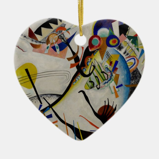 Kandinsky Blue Segment Keramikornament (Vorne)