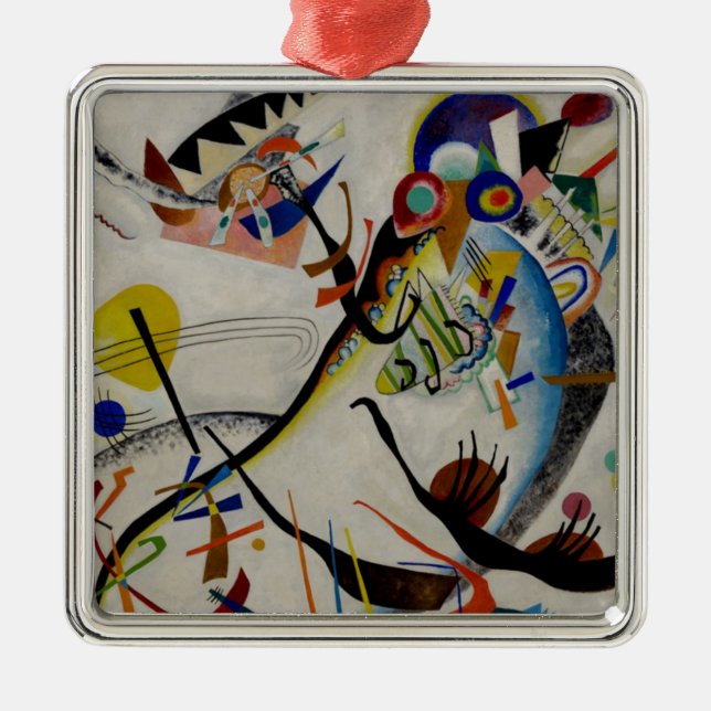 Kandinsky Blue Segment Ornament Aus Metall (Vorne)