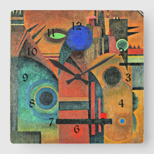 Kandinsky - Brawn Silence Quadratische Wanduhr